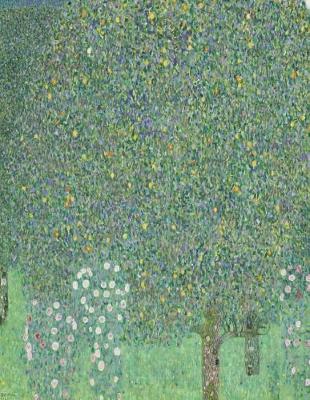 Book cover for Rosebushes Under the Trees, Gustav Klimt. Blank Journal