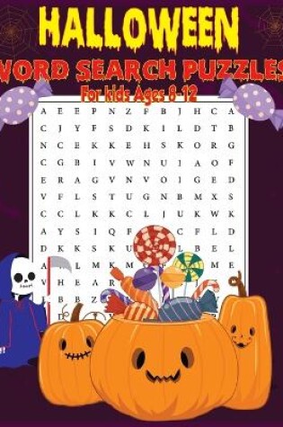 Cover of Halloween Word Search Puzzles Book For Kids AGES 8-12