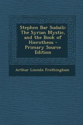 Cover of Stephen Bar Sudaili