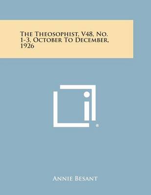 Book cover for The Theosophist, V48, No. 1-3, October to December, 1926