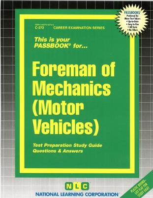 Book cover for Foreman of Mechanics (Motor Vehicles)