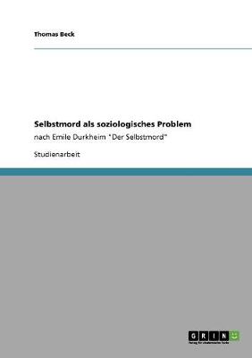 Book cover for Selbstmord als soziologisches Problem