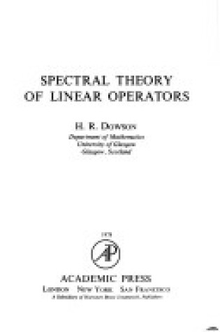 Cover of Spectral Theory of Linear Operators
