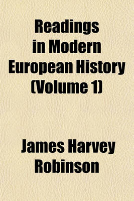 Book cover for Readings in Modern European History (Volume 1)