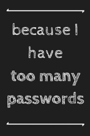 Cover of Because I have too many passwords