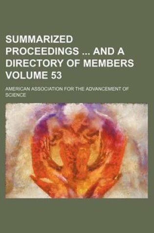 Cover of Summarized Proceedings and a Directory of Members Volume 53