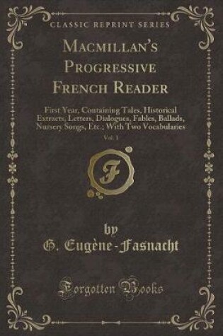 Cover of Macmillan's Progressive French Reader, Vol. 1