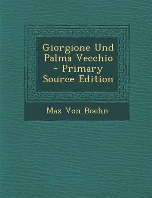 Book cover for Giorgione Und Palma Vecchio