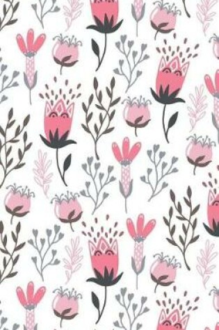 Cover of Pink and Gray Floral - Lined Notebook with Margins - 5x8