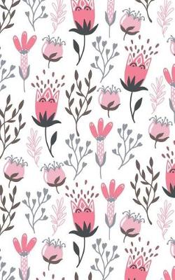Book cover for Pink and Gray Floral - Lined Notebook with Margins - 5x8