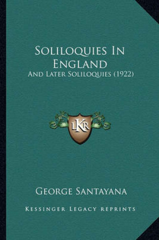 Cover of Soliloquies in England Soliloquies in England