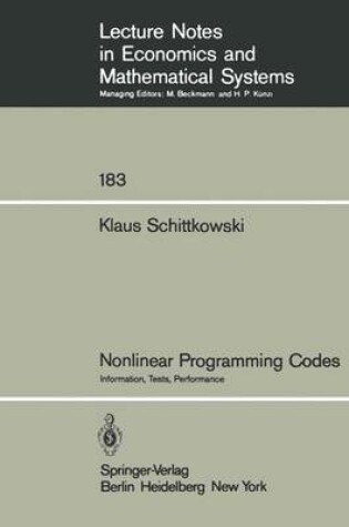 Cover of Nonlinear Programming Codes