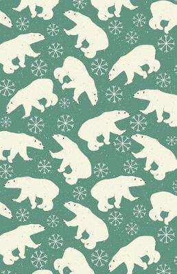 Cover of Journal Notebook Bears in Snow Winter Pattern - Green