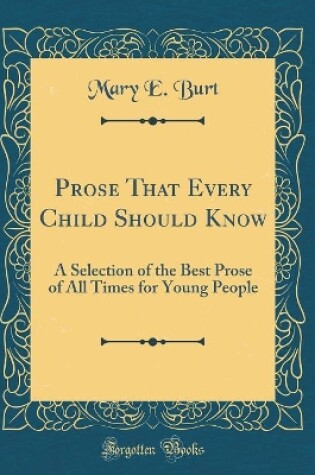 Cover of Prose That Every Child Should Know