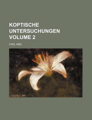 Book cover for Koptische Untersuchungen Volume 2