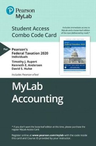 Cover of Mylab Accounting with Pearson Etext -- Combo Access Card -- For Pearson's Federal Taxation 2020 Individuals