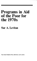 Book cover for Programs in Aid of the Poor for the 1970's