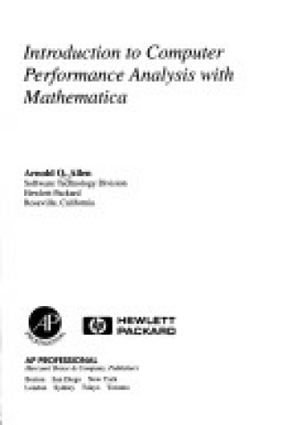 Cover of Introduction to Computer Performance Analysis with Mathematica