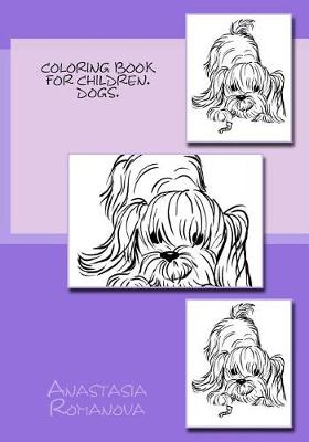 Book cover for Coloring book for children. Dogs.