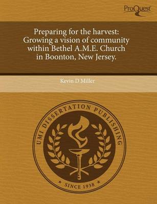 Book cover for Preparing for the Harvest: Growing a Vision of Community Within Bethel A.M.E