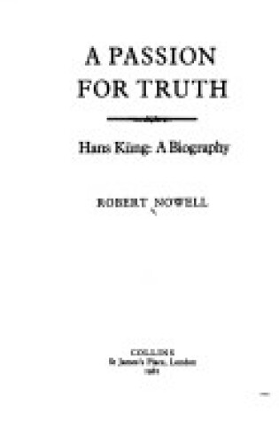 Cover of Passion for Truth