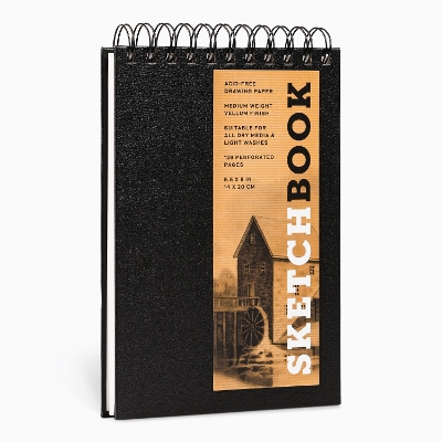 Book cover for Sketchbook (Basic Small Spiral Fliptop Landscape Black)