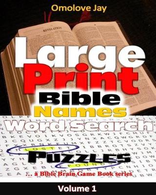 Book cover for Large Print Bible Names Word Search Puzzles