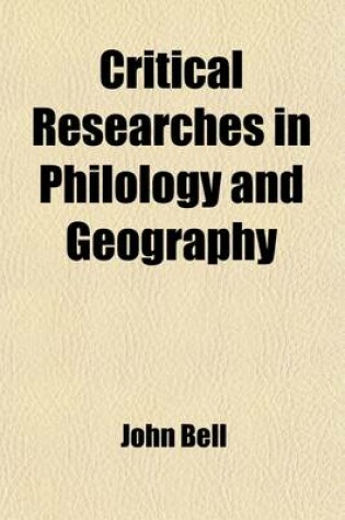 Cover of Critical Researches in Philology and Geography