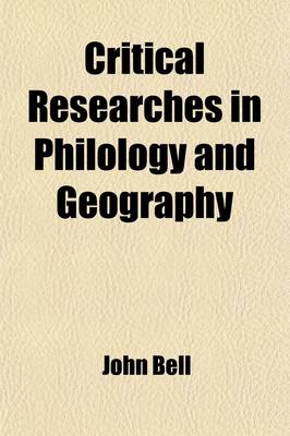 Book cover for Critical Researches in Philology and Geography