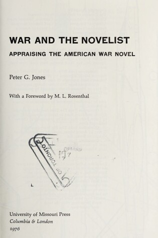Cover of War and the Novelist