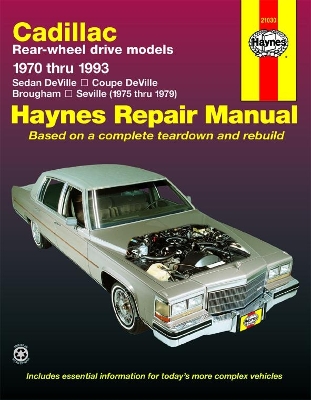 Book cover for Cadillac RWD petrol DeVille/Coupe/Sedan DeVille (70-85), Brougham (70-93) & Seville (75-79) USA