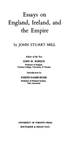 Book cover for Essays on England, Ireland, and Empire