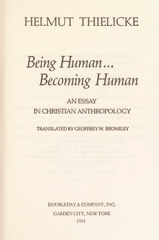 Cover of Being Human--Becoming Human