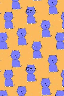 Cover of Journal Notebook For Cat Lovers Purple Cats On Orange
