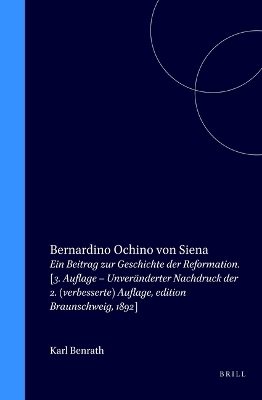 Book cover for Bernardino Ochino von Siena