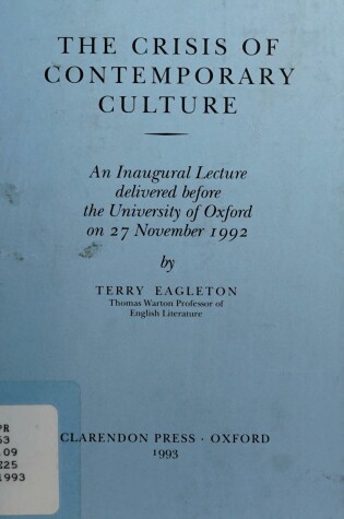 Cover of The Crisis of Contemporary Culture