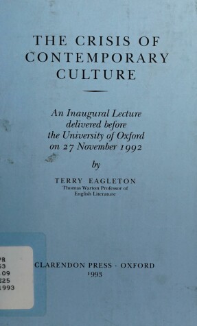 Cover of The Crisis of Contemporary Culture