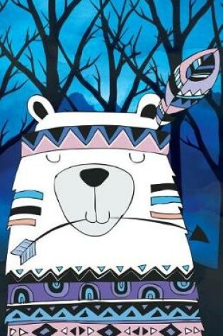 Cover of Journal Notebook Tribal Bear In Night Forest