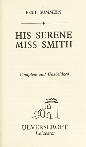 Book cover for His Serene Miss Smith