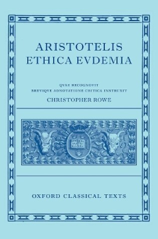 Cover of Aristotle's Eudemian Ethics