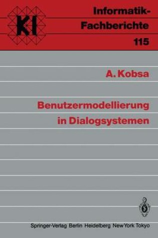 Cover of Benutzermodellierung in Dialogsystemen