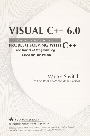 Cover of Visual C++ 6. 0 Comp L/Mnl Prob Solvg W/C++