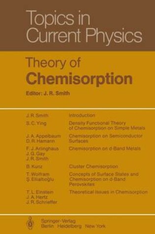 Cover of Theory of Chemisorption