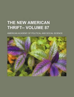 Book cover for The New American Thrift-- Volume 87