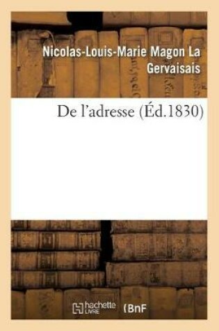 Cover of de l'Adresse