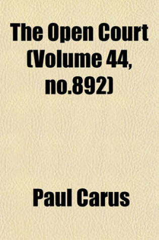 Cover of The Open Court (Volume 44, No.892)