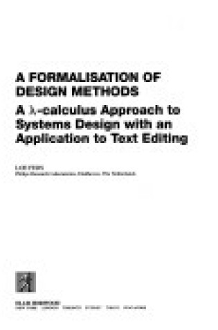 Cover of A Formalisation of Design Methods