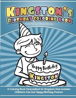 Book cover for Kingston's Birthday Coloring Book Kids Personalized Books