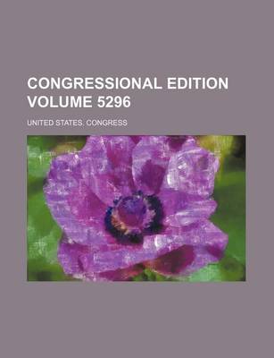 Book cover for Congressional Edition Volume 5296