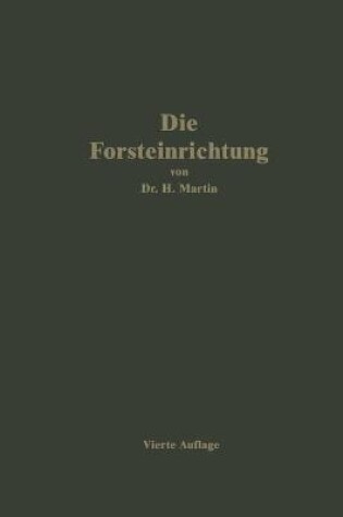 Cover of Die Forsteinrichtung
